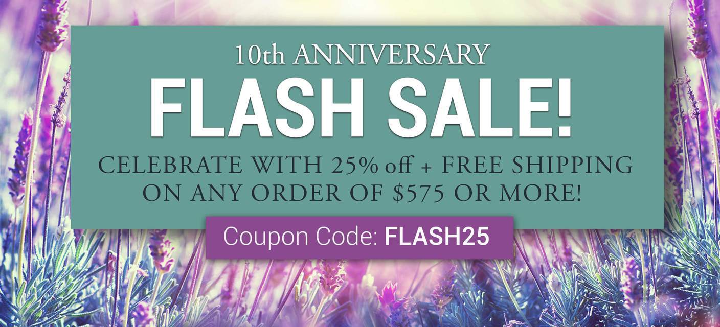 Flash Sale! Celebrate w/25% off + Free Shipping on any orders of $575 or more | Coupon Code: FLASH25