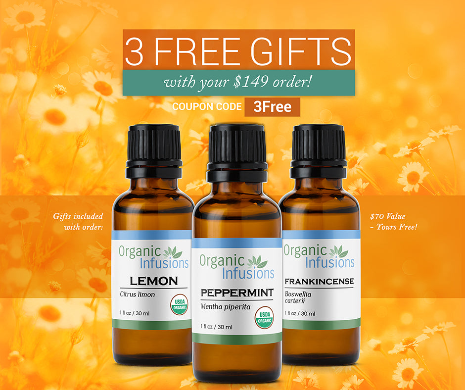 3 Free Gifts: Lemon, Peppermint, & Frankincense