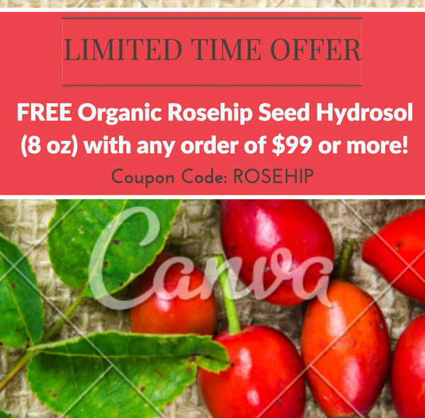 Free 8 oz Organic Rosehip Seed Hydrosol