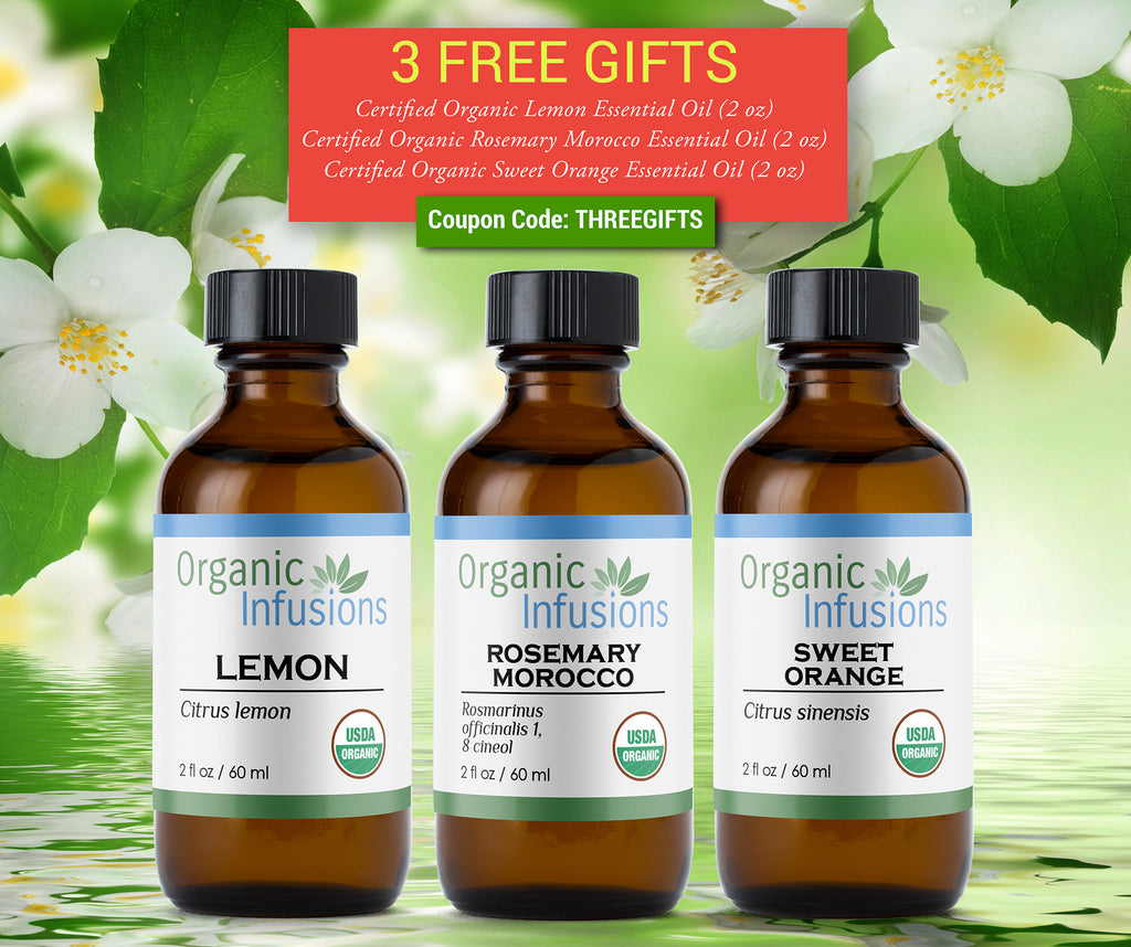 Three Free Gifts (Lemon, Rosemary, & Sweet Orange Essential Oils)